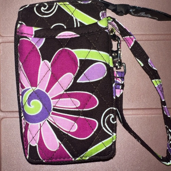 Vera Bradley Purple Punch Mini Wallet Wristlet Strap Credit Card ID Card Holder - Picture 8 of 9